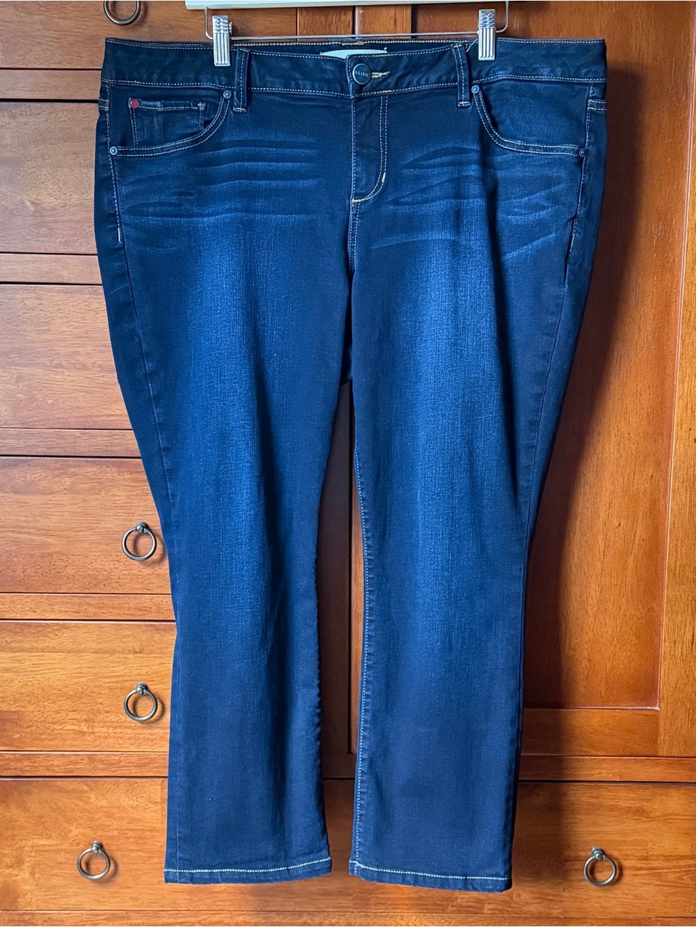 SLINK Curvy Straight Leg Jeans Dark Wash Stretch Denim 18 Short